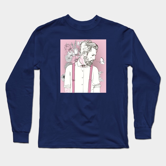 Barber Pink Long Sleeve T-Shirt by EveFarb